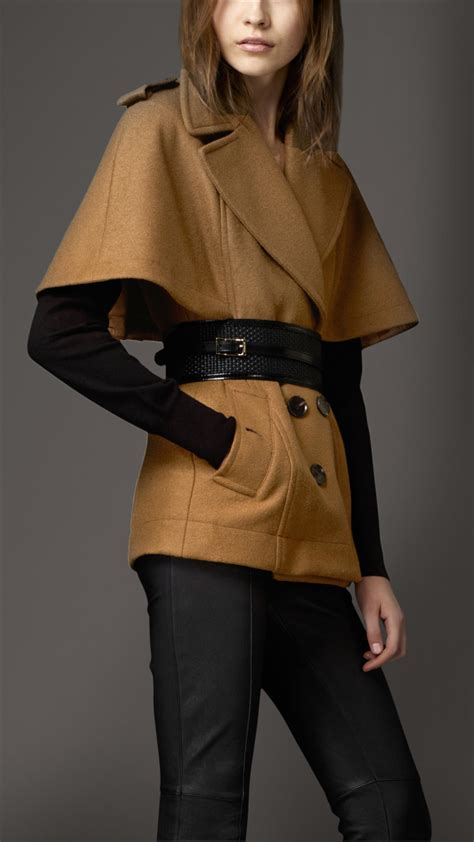 burberry wool cape coat